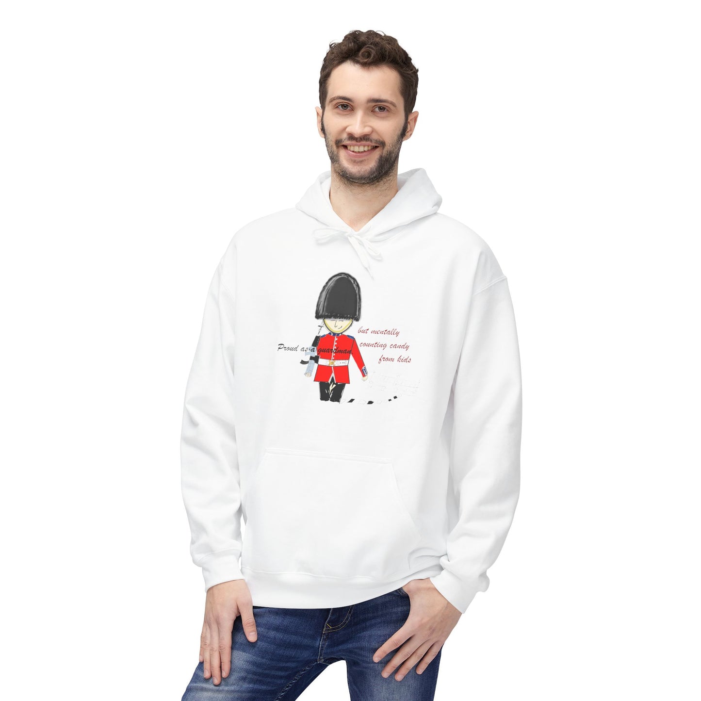 Sudadera unisex acogedora con capucha – Sudadera divertida de la Guardia Real | FunWearCode