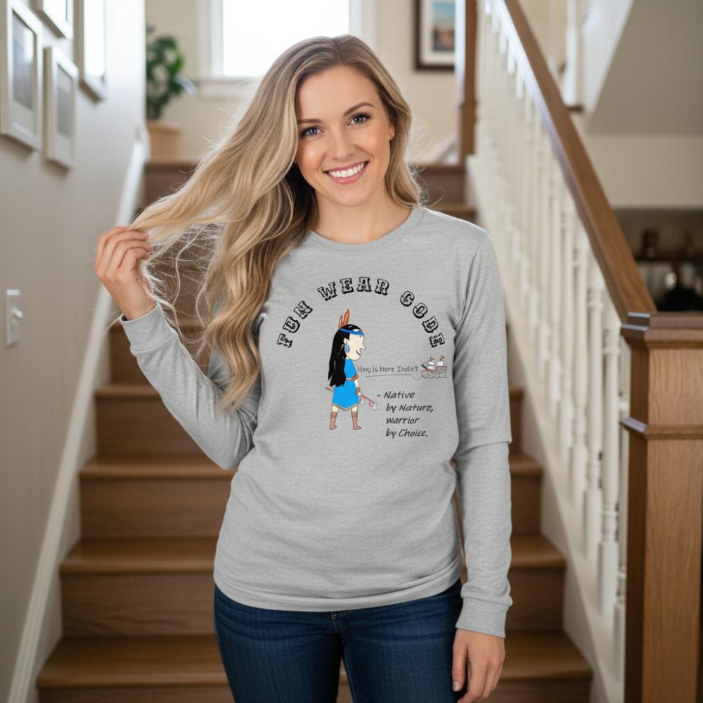 Sudadera acogedora de manga larga – Edición especial con estampado indio americano | FunWearCode