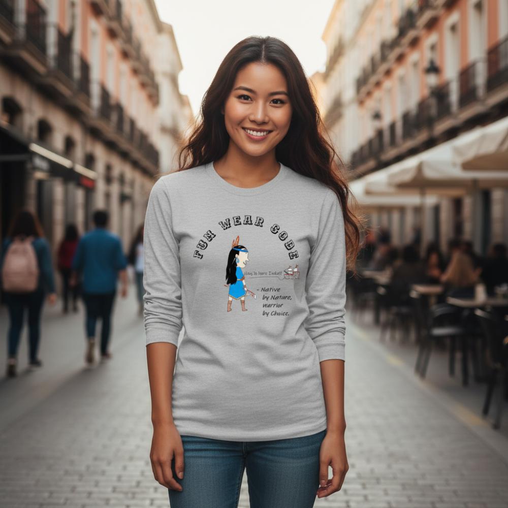 Sudadera acogedora de manga larga – Edición especial con estampado indio americano | FunWearCode