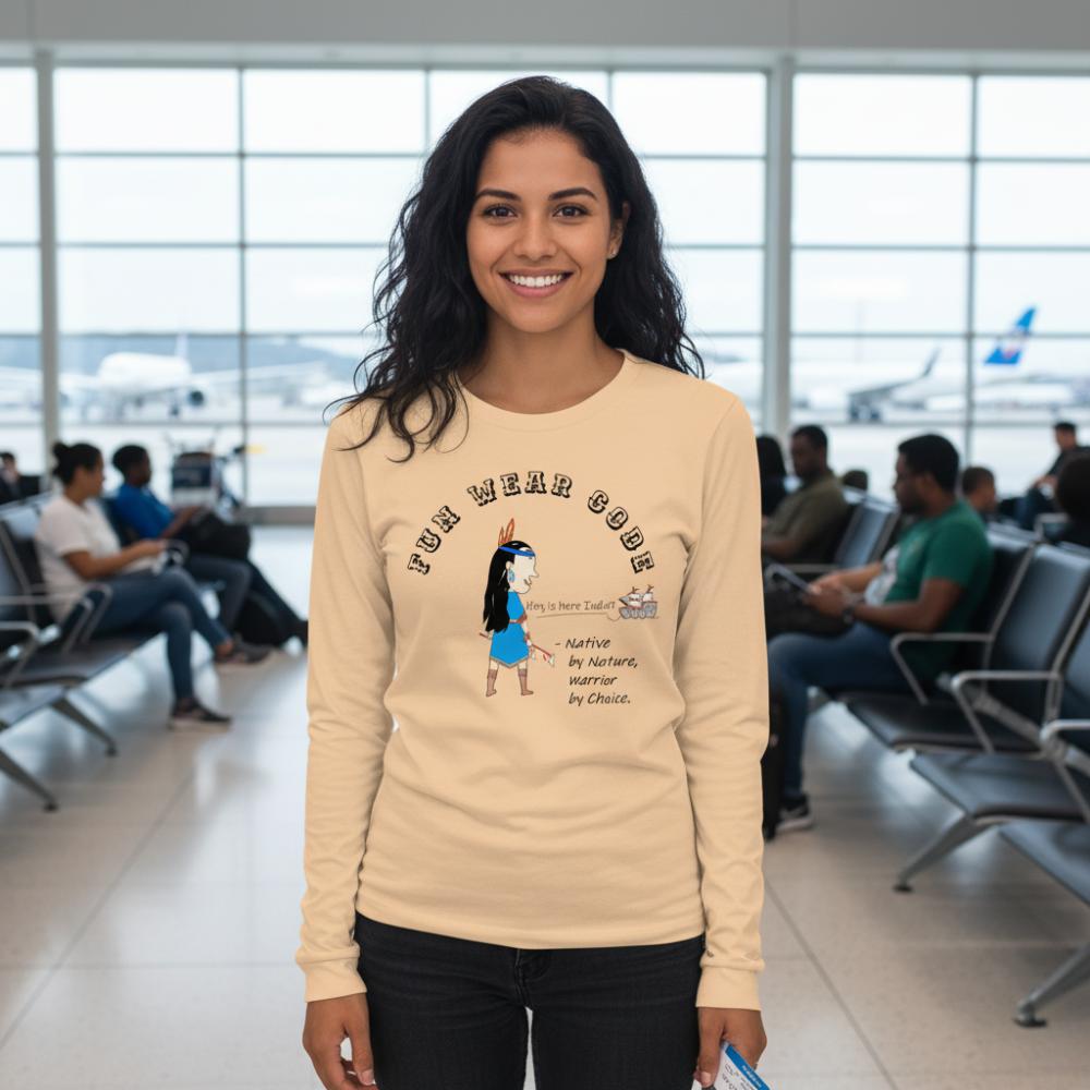 Sudadera acogedora de manga larga – Edición especial con estampado indio americano | FunWearCode