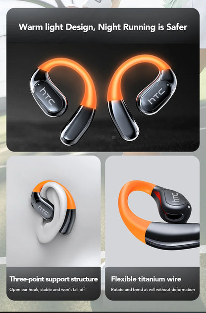 AI Translator Sports Wireless Earbuds - LCD Touch Screen Glowing Earhook | FunWearCode's Selection