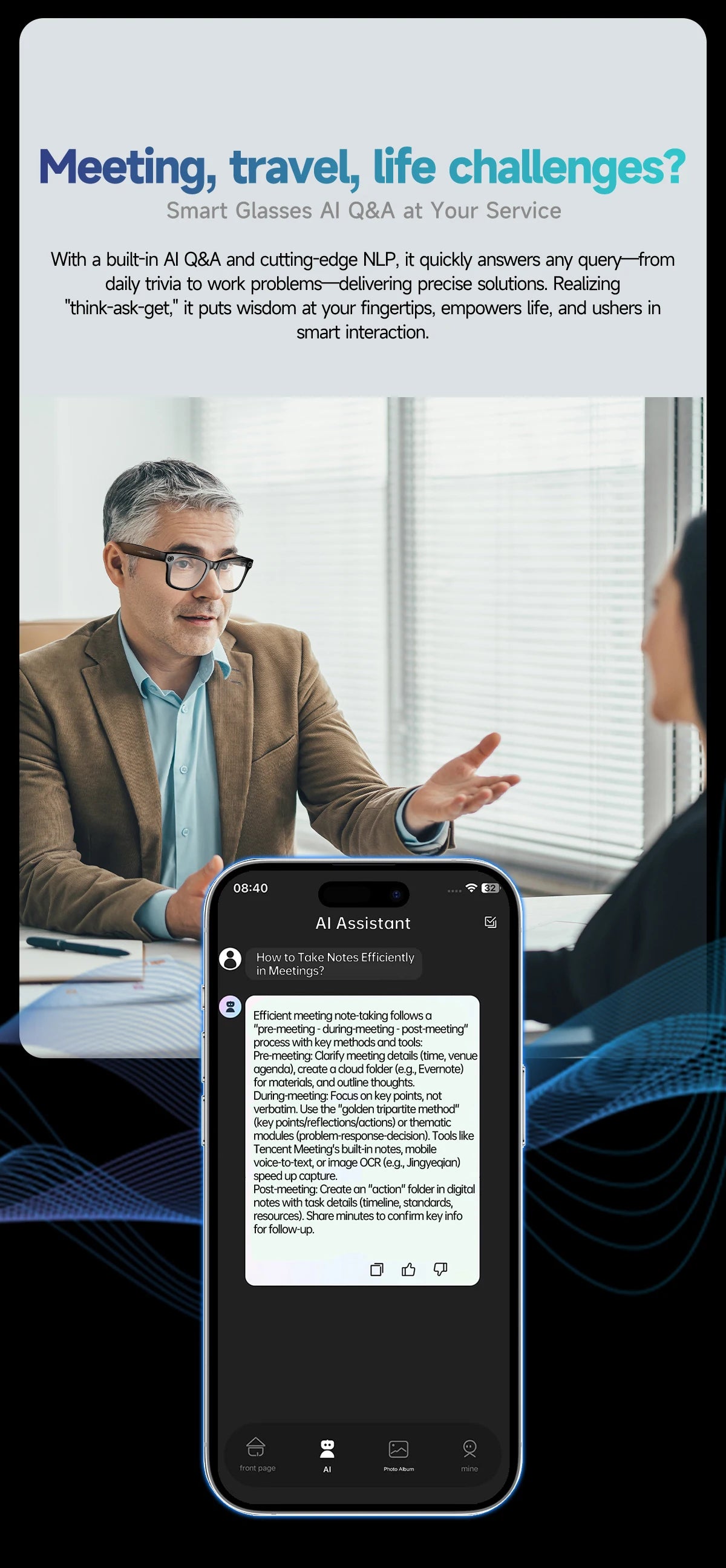 Gafas de sol inteligentes unisex mejoradas - Cámara, video, interacción con IA, traducción, llamadas Bluetooth | Selección de FunWearCode