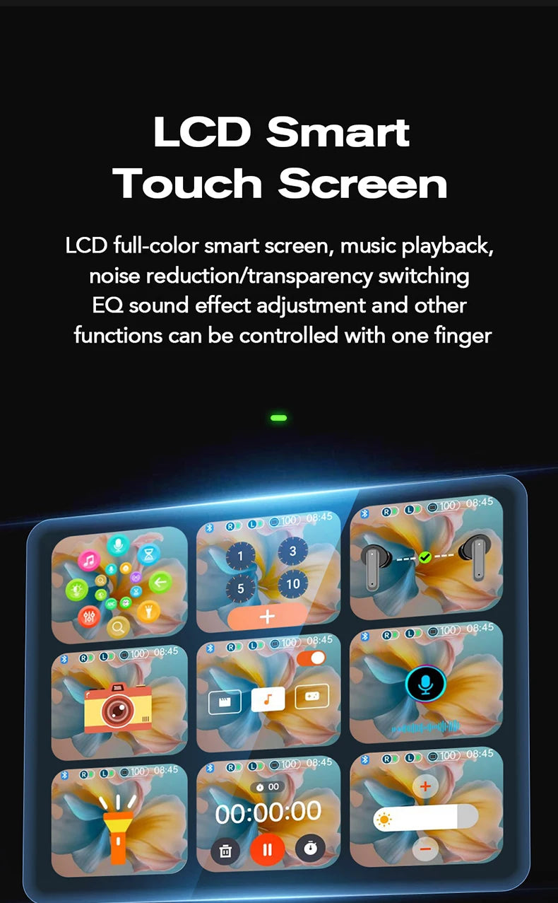 Auriculares deportivos inalámbricos con traductor de IA - Auriculares Bluetooth con pantalla táctil LCD y micrófono HD | Selección de FunWearCode 