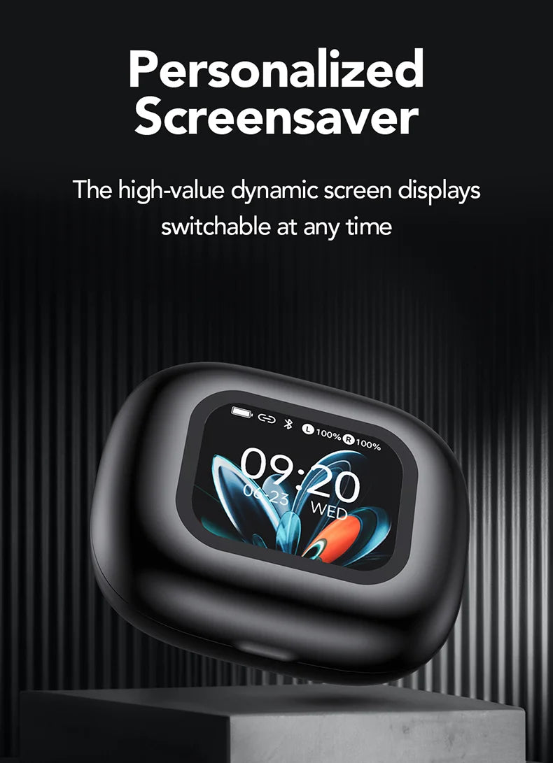 AI Translator Sports Wireless Earbuds - LCD Touch Screen Glowing Earhook | FunWearCode's Selection