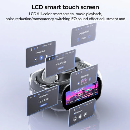 Auriculares deportivos inalámbricos con traductor de IA: pantalla táctil a todo color y batería de larga duración.
 Selección de FunWearCode