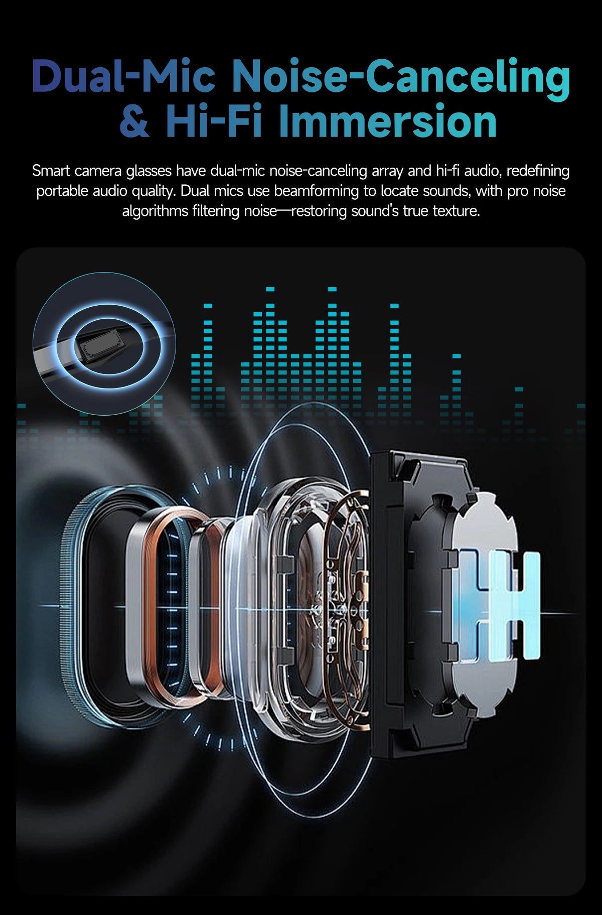 Gafas de sol inteligentes unisex mejoradas - Cámara, video, interacción con IA, traducción, llamadas Bluetooth | Selección de FunWearCode