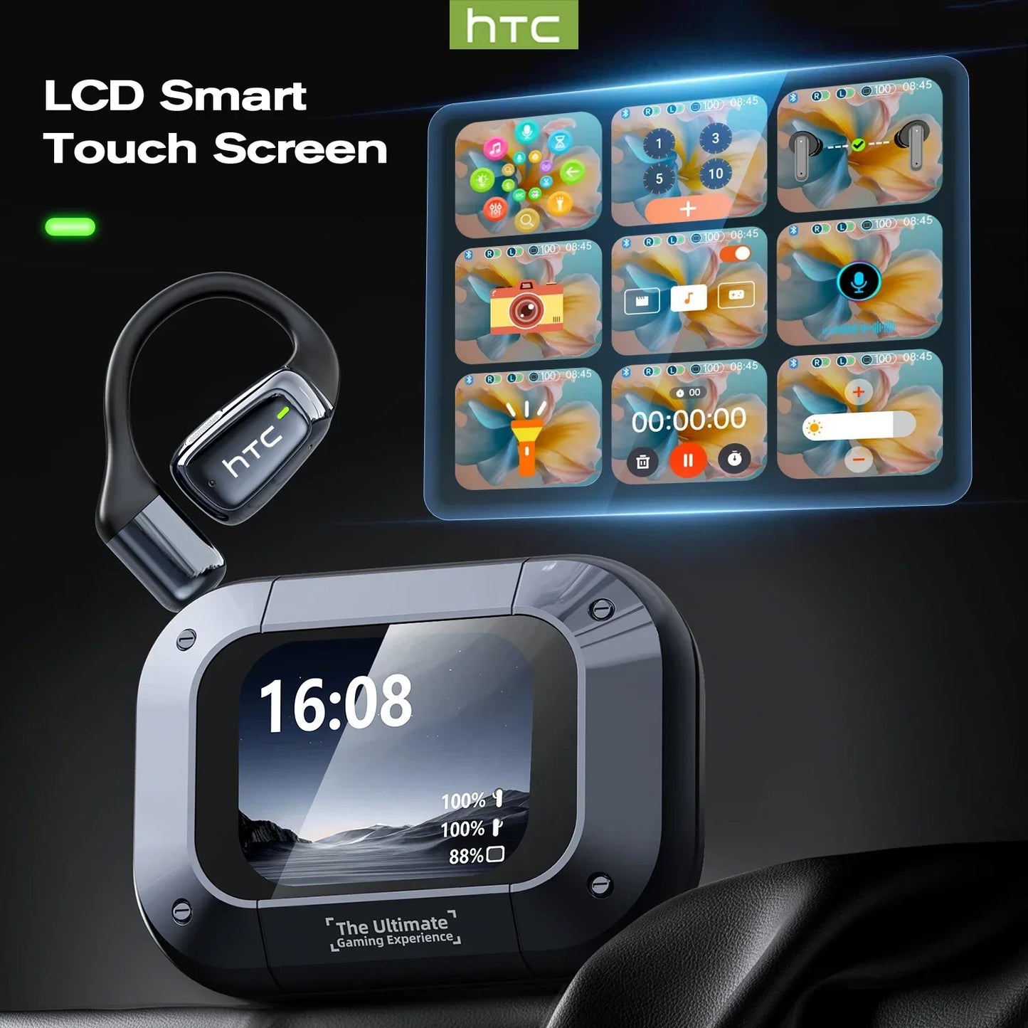 Auriculares deportivos inalámbricos con traductor de IA - Auriculares Bluetooth con pantalla táctil LCD y micrófono HD | Selección de FunWearCode 