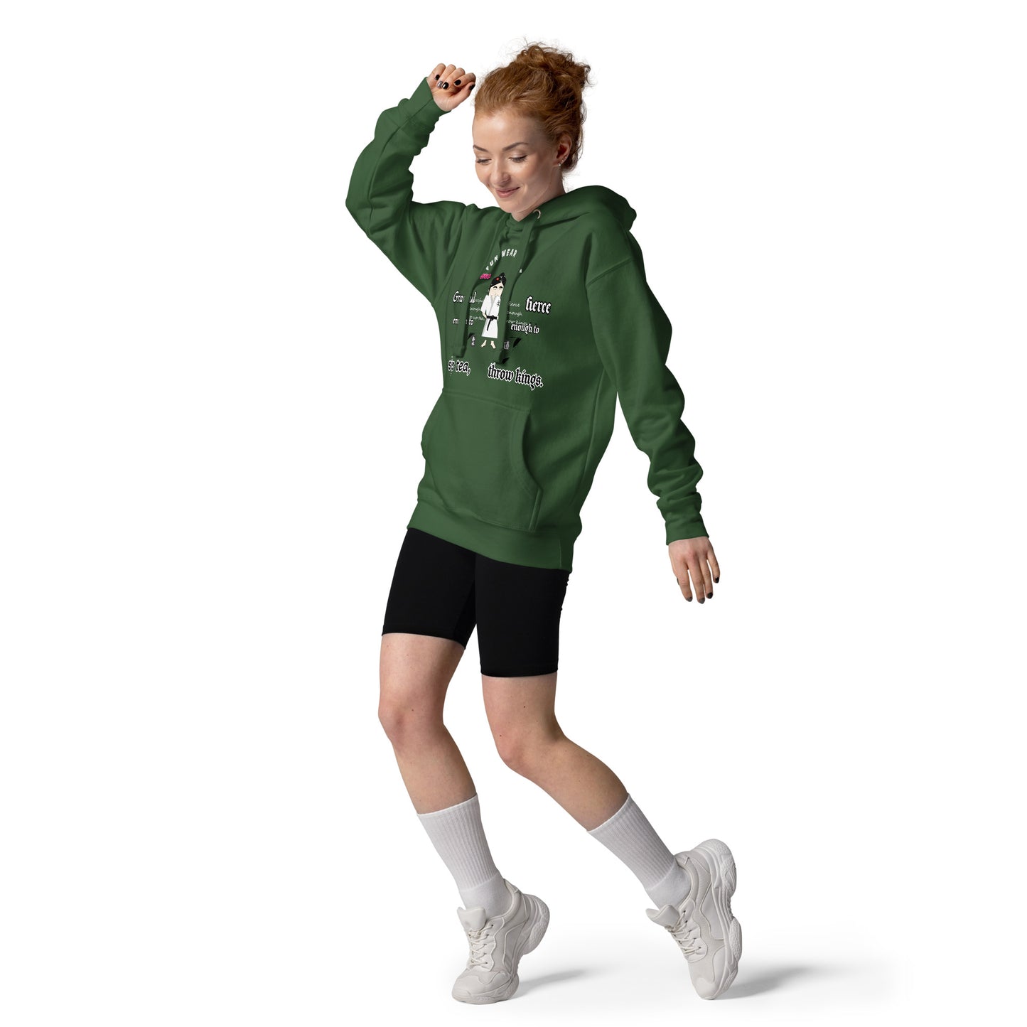 Judo Lady Graphic Cartoon Hoodie – Fun Martial Arts Sweatshirt | FunWearCode