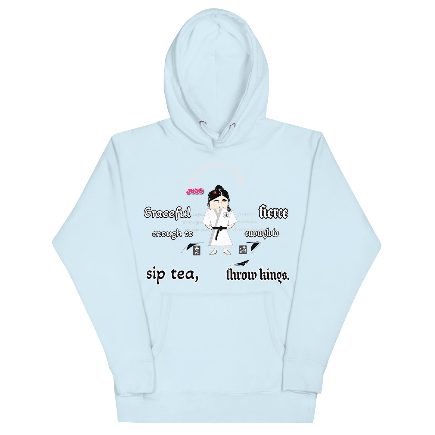 Judo Lady Graphic Cartoon Hoodie – Fun Martial Arts Sweatshirt | FunWearCode
