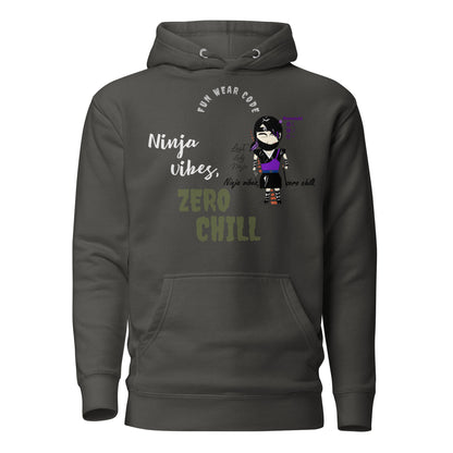 Sudadera con capucha suave y cálida – Diseño gráfico de Lady Ninja para mujer | FunWearCode