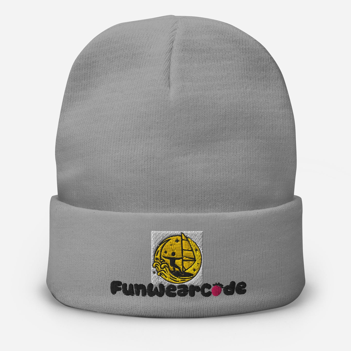 Gorro bordado (fuente negra): gorro de punto cálido y elegante | FunWearCode