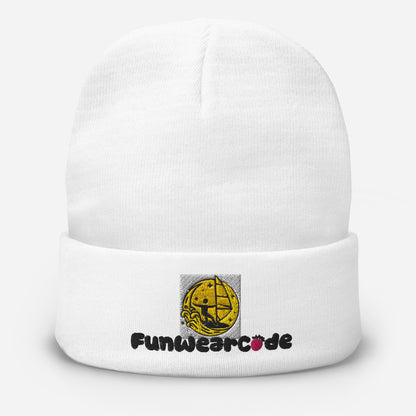 Gorro bordado (fuente negra): gorro de punto cálido y elegante | FunWearCode