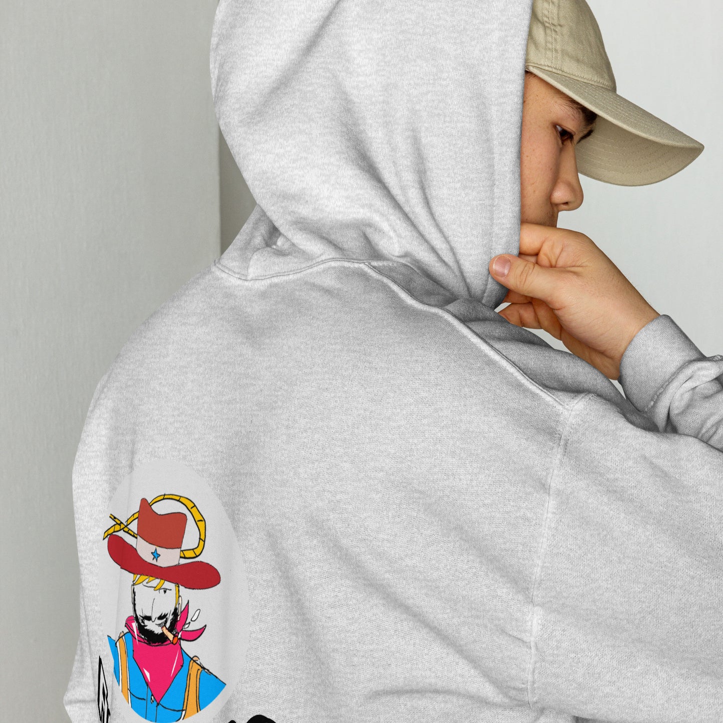 Sudadera con capucha unisex de vaquero con diseño vintage estilo western | FunWearCode