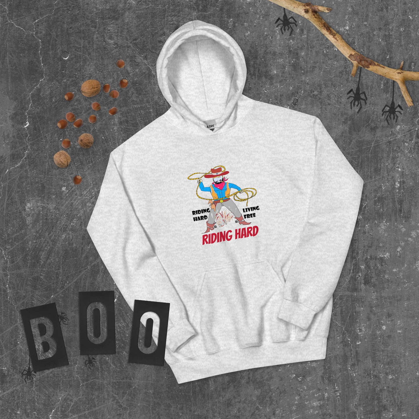 Sudadera con capucha unisex de vaquero con diseño vintage estilo western | FunWearCode