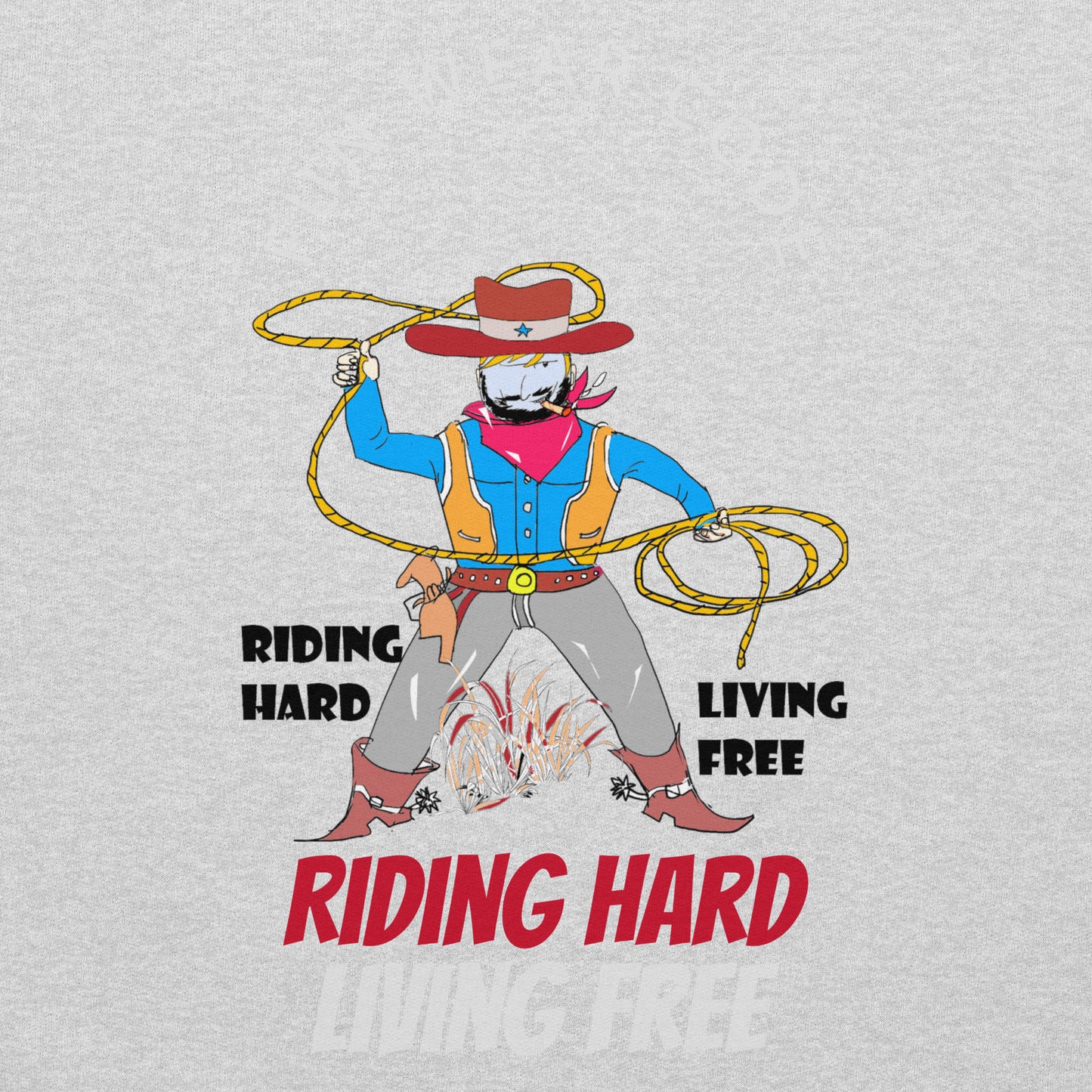 Sudadera con capucha unisex de vaquero con diseño vintage estilo western | FunWearCode