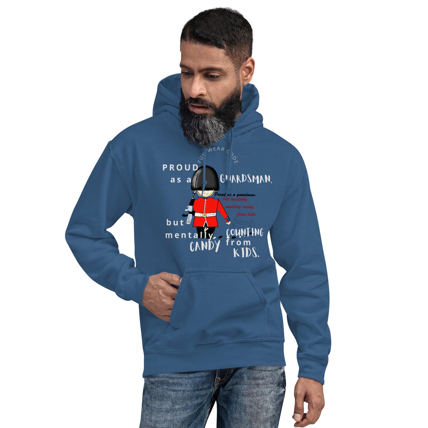 Sudadera unisex acogedora con diseño gráfico de la Guardia Real | FunWearCode