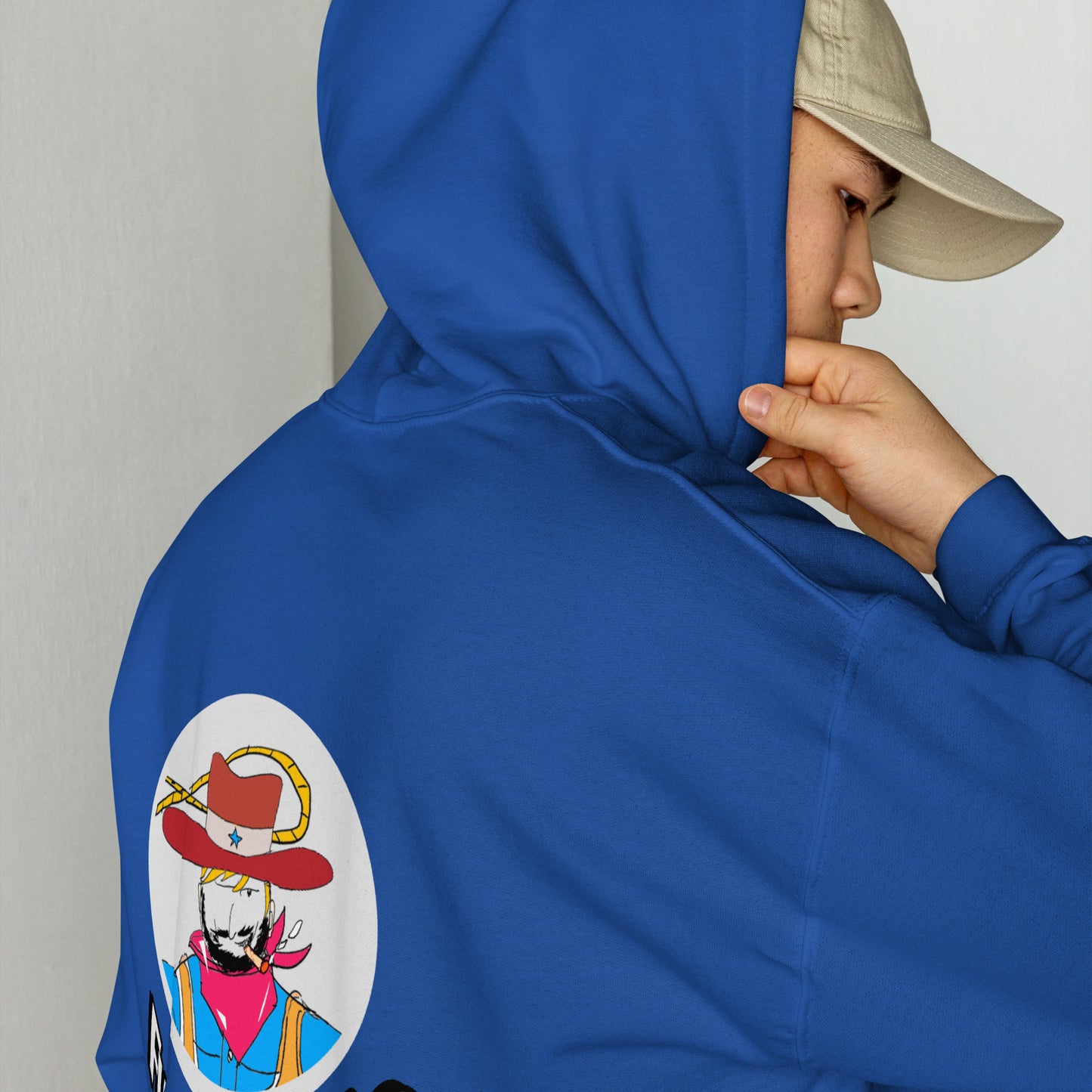 Sudadera con capucha unisex de vaquero con diseño vintage estilo western | FunWearCode