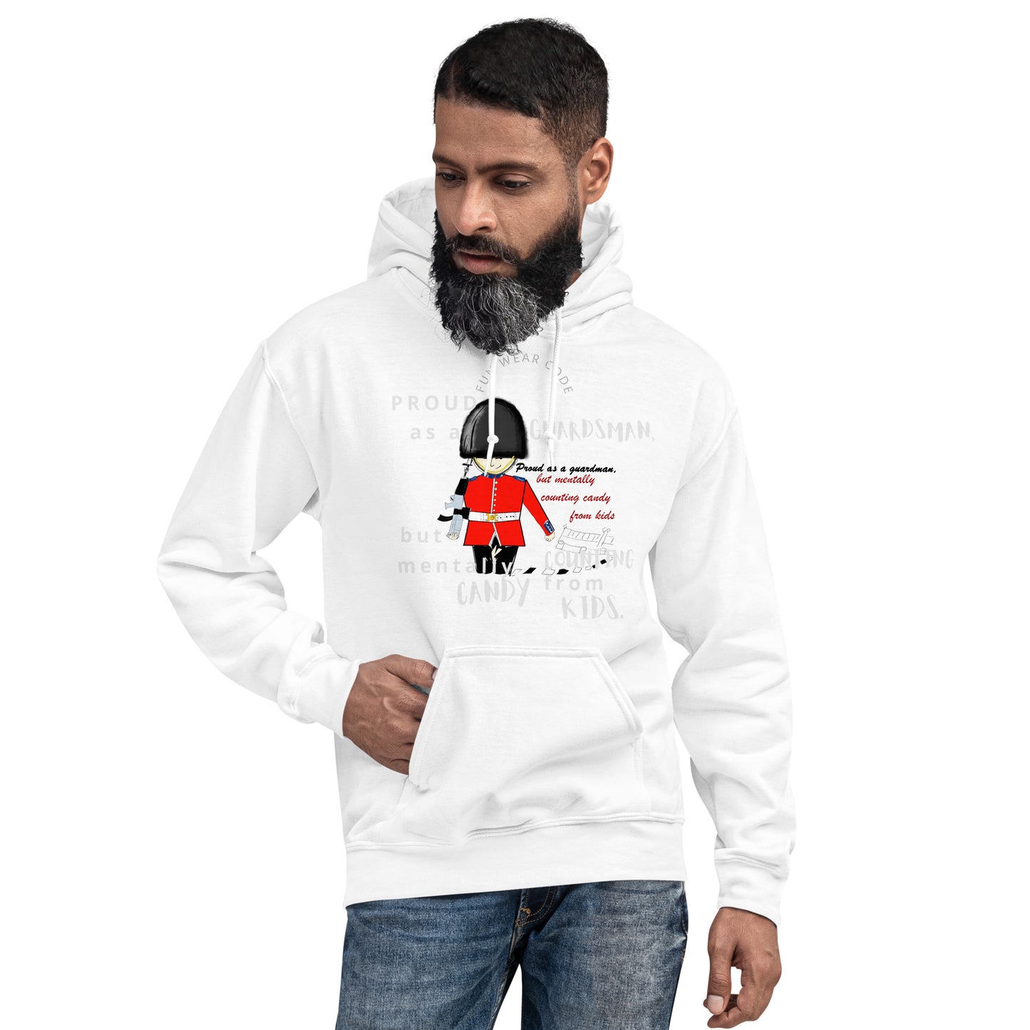 Sudadera unisex acogedora con diseño gráfico de la Guardia Real | FunWearCode