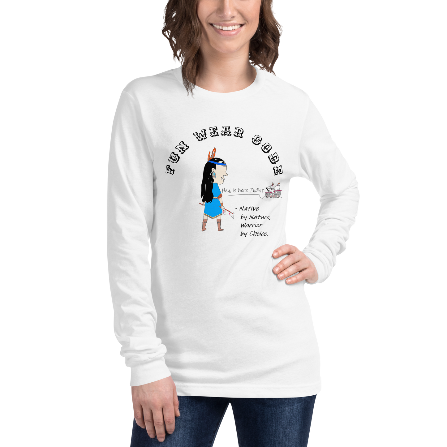Sudadera acogedora de manga larga – Edición especial con estampado indio americano | FunWearCode