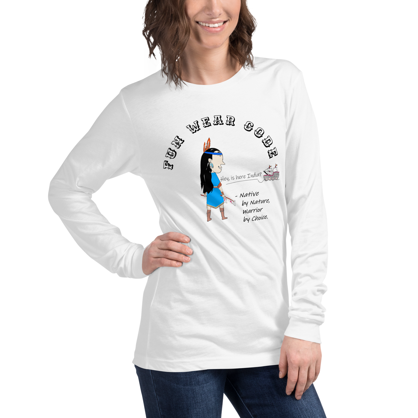 Sudadera acogedora de manga larga – Edición especial con estampado indio americano | FunWearCode
