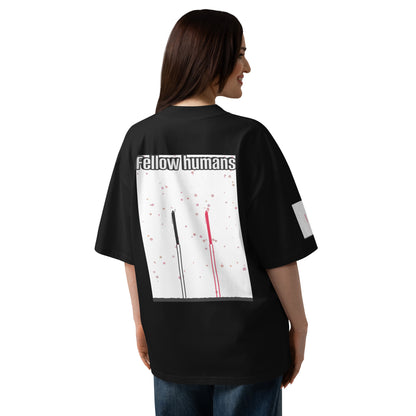 Camiseta orgánica extragrande de cuello alto unisex — Colección Human & Space 'Explore'