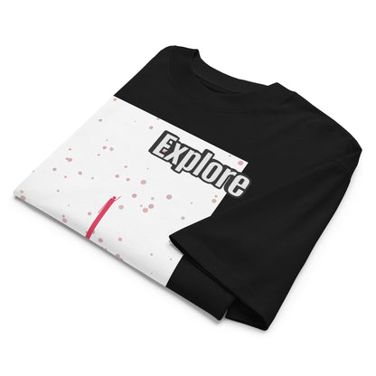 Camiseta orgánica extragrande de cuello alto unisex — Colección Human & Space 'Explore'