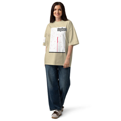 Camiseta orgánica extragrande de cuello alto unisex — Colección Human & Space 'Explore'