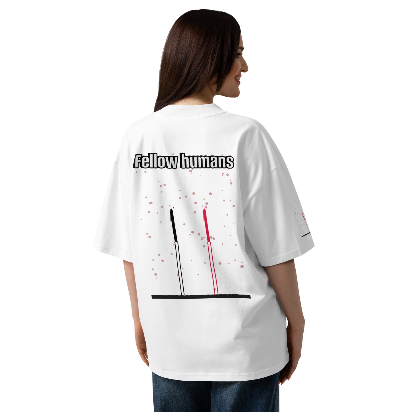 Camiseta orgánica extragrande de cuello alto unisex — Colección Human & Space 'Explore'