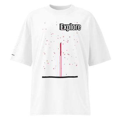 Camiseta orgánica extragrande de cuello alto unisex — Colección Human & Space 'Explore'