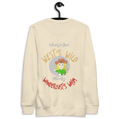 Premium Cozy Long Sleeve T-shirt – Classic Cowgirl Graphic Sweatshirt | FunWearCode