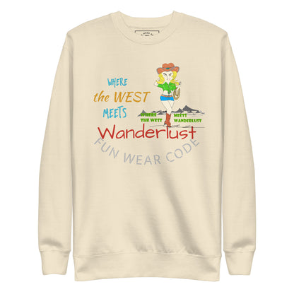 Premium Cozy Long Sleeve T-shirt – Classic Cowgirl Graphic Sweatshirt | FunWearCode