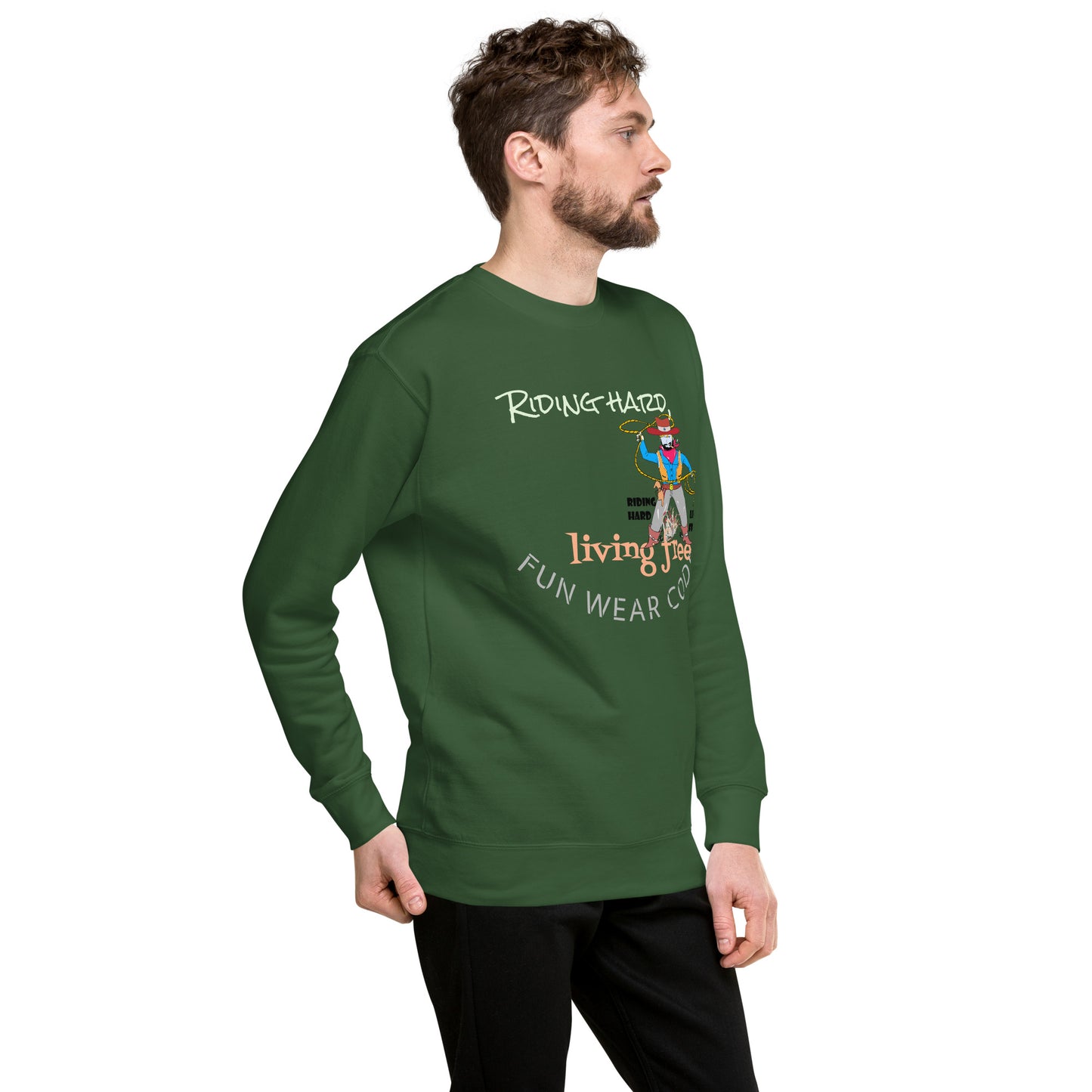 Premium Cozy Long Sleeve T-shirt – Classic Cowboy Graphic Sweatshirt | FunWearCode