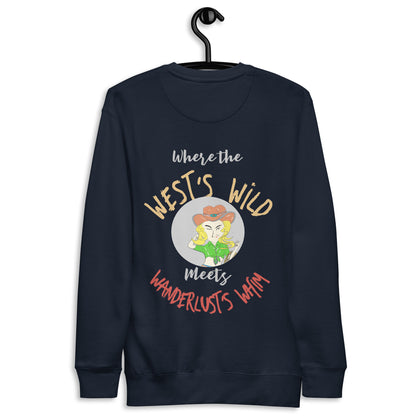 Premium Cozy Long Sleeve T-shirt – Classic Cowgirl Graphic Sweatshirt | FunWearCode