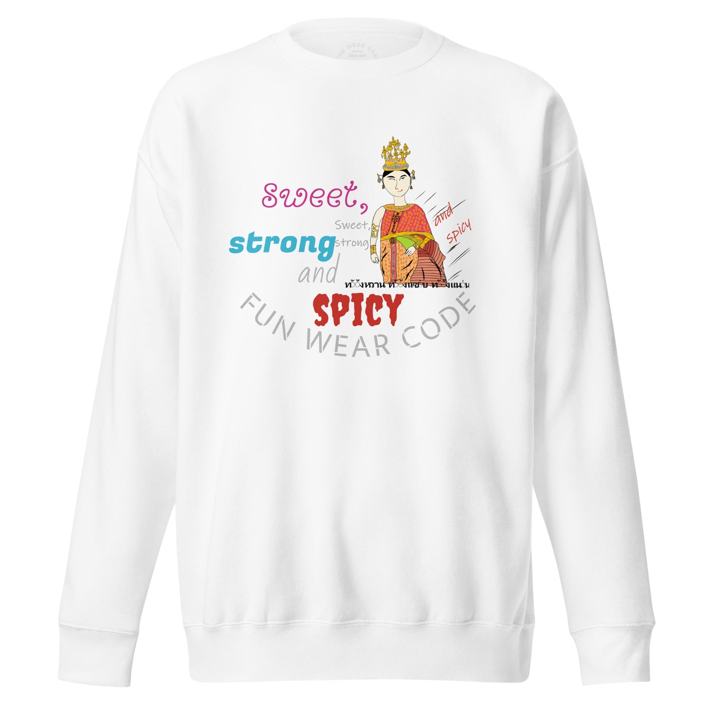 Camiseta premium de manga larga - Camiseta gráfica de mujer tailandesa divertida | FunWearCode