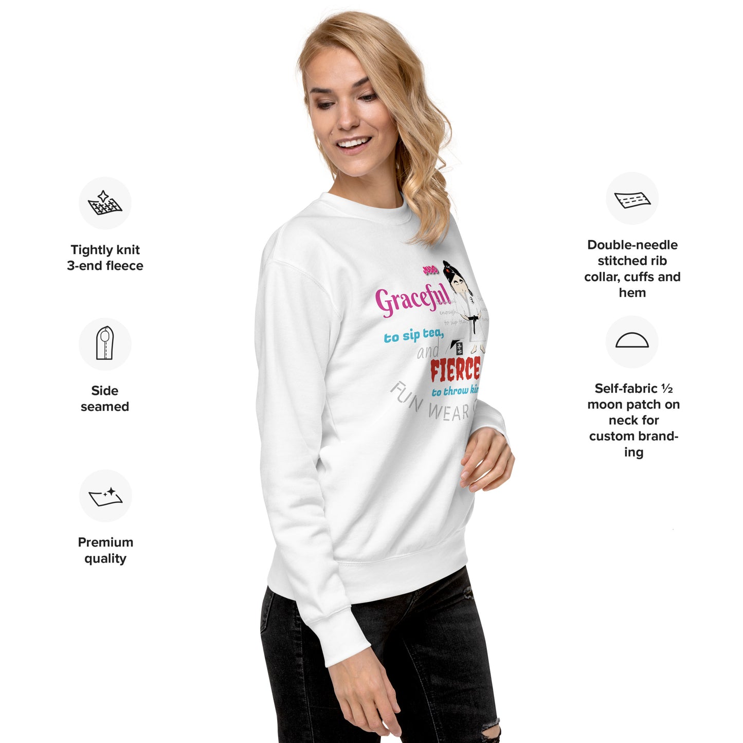 Camiseta de manga larga Karate Lady: elegante camiseta inspirada en las artes marciales | FunWearCode
