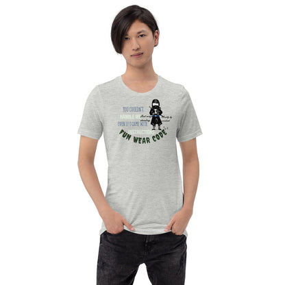Playful Ninja Theme  T-Shirt – Japanese Martial Arts Iconic Tee | FunWearCode