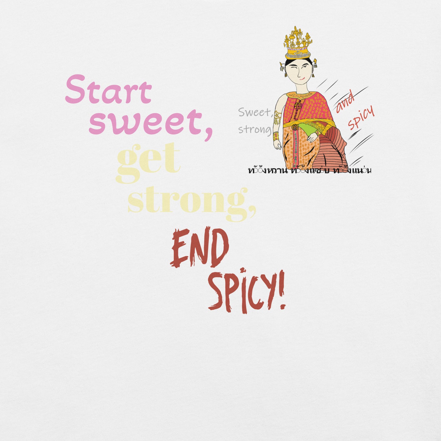 Fun Softstyle T-Shirt - Playful Thai Lady Graphic Tee | FunWearCode